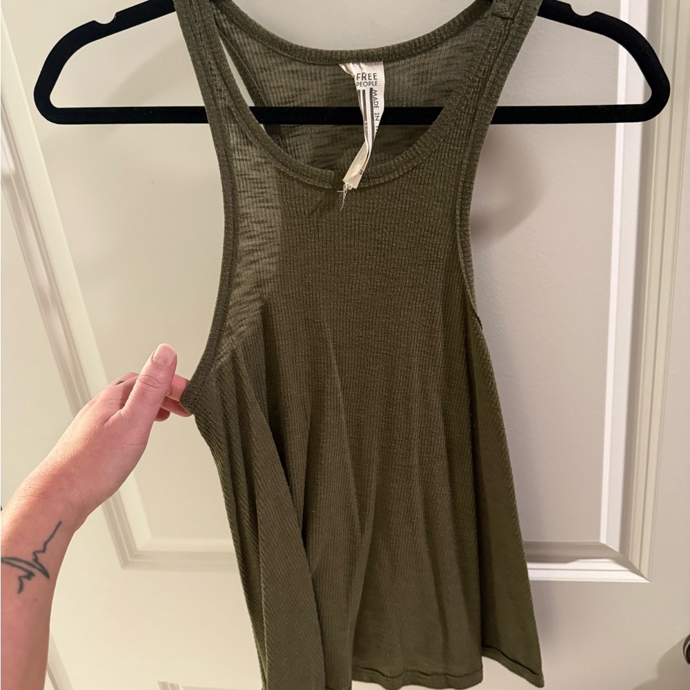Free People Olive Green Tank Top